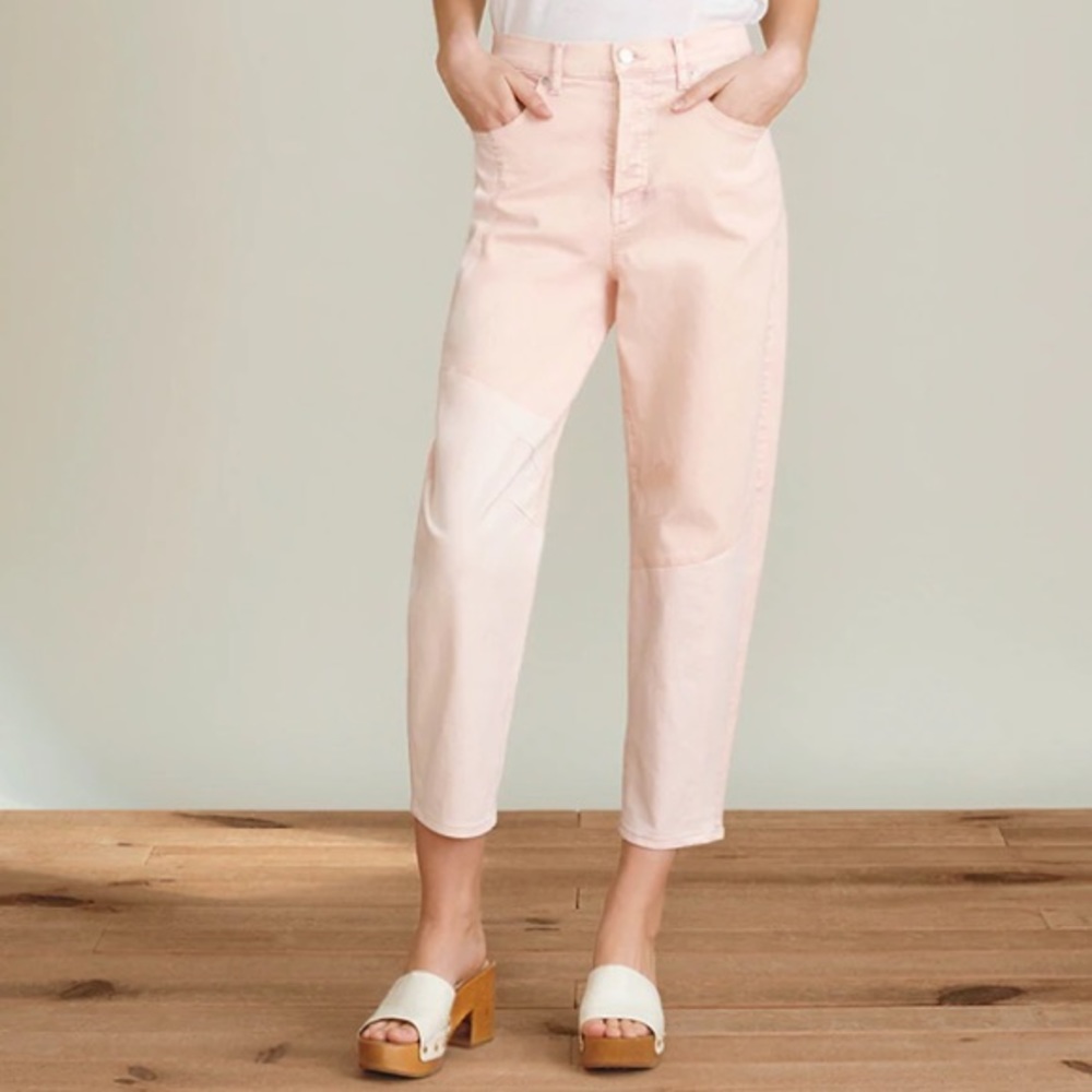 Veronica Beard Charlie Color-Block Barrel Jeans